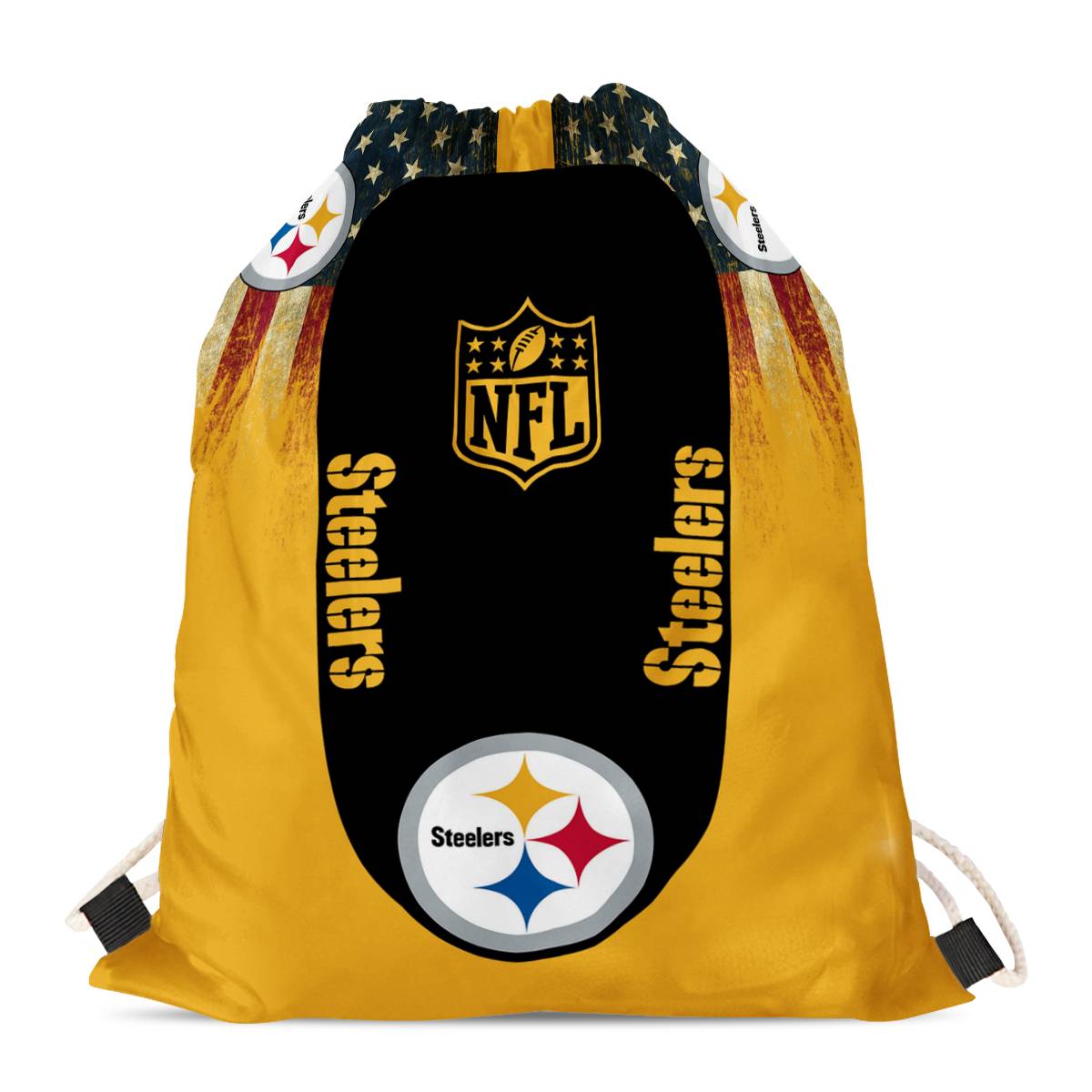 Pittsburgh Steelers Drawstring Backpack sack / Gym bag 18" x 14" 002